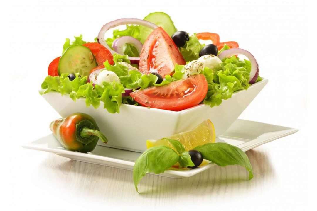 On the vegetable days of a chemical diet, you can prepare delicious salads